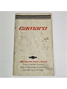 1980 Chevrolet Camaro Original Owner’s Manual GM Chevy Vintage Book USA